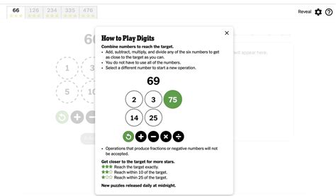 digits nyt answers|Digits Game NYT .